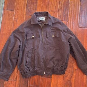Miu Miu Burgundy Bomber Jacket, size 42
